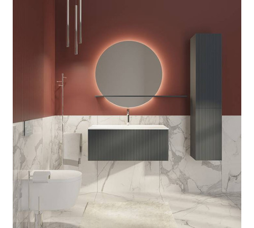 Пенал для ванной Tiffany World Shape 170x32x35 см подвесной правый серый матовый SHAP170 Grey DX RAL 7016