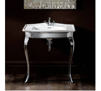 Консоль напольная Devon&Devon Lady с раковиной на 1 отверстие 69.5х50 см хром/белый DELADYCR/IBLI1FWES