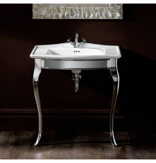 Консоль напольная Devon&Devon Lady с раковиной на 1 отверстие 69.5х50 см хром/белый DELADYCR/IBLI1FWES