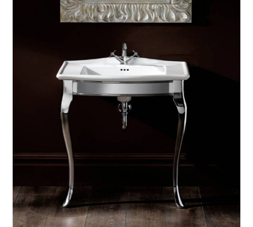 Консоль напольная Devon&Devon Lady с раковиной на 1 отверстие 69.5х50 см хром/белый DELADYCR/IBLI1FWES