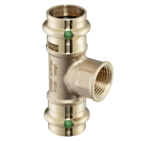 Тройник Viega Sanpress бронза 3/4х28х28 мм 313968