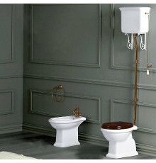 Унитаз напольный SIMAS Lante 38.5х58 см выпуск в пол высокий бачок бронза белый LA01bi/LA06bi/R01br