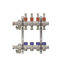 Коллекторная группа Hogemi 1 x 3/4 EK 12 выходов из нержавеющей стали с расходомерами HOGEMi0312