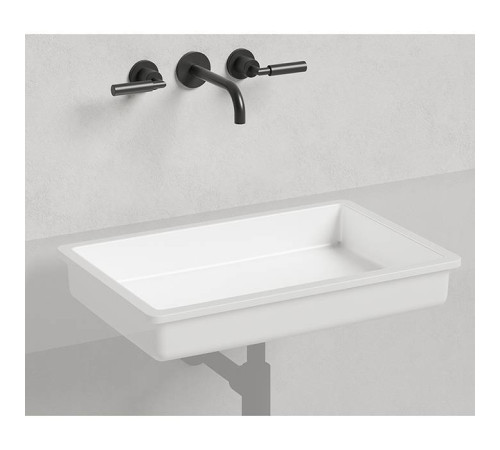 Раковина врезная снизу Salini Marea 60х40х12.8 см с переливом S-Stone белый матовый 1802214M