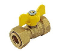 Кран шаровой для газа Tiemme 1 НГ х 1 ВР бабочка 2220017