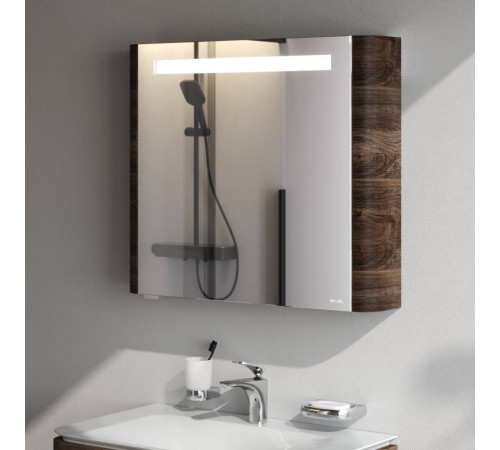 Зеркальный шкаф с подсветкой AM.PM Inspire V2.0 80 см левый орех M30MCL0801NF