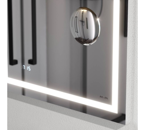 Зеркало настенное AM.PM Gem с LED-подсветкой часами и косметическим зеркалом 55 см M91AMOX0553WG