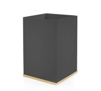 Ведро без крышки 3SC Mood Deluxe Black 20х30х20 см чёрный матовый/золото 24к MDN65AGD