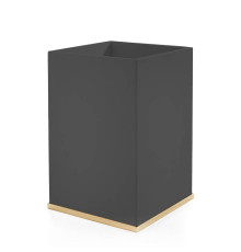 Ведро без крышки 3SC Mood Deluxe Black 20х30х20 см чёрный матовый/золото 24к MDN65AGD