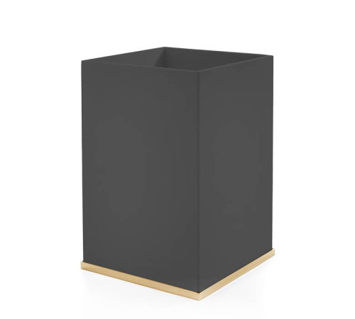 Ведро без крышки 3SC Mood Deluxe Black 20х30х20 см чёрный матовый/золото 24к MDN65AGD