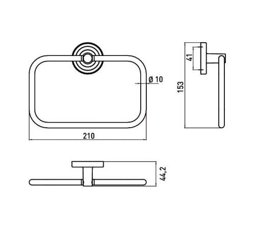 Полотенцедержатель-кольцо подвесной emco Polo 210 мм хром 0755 001 00
