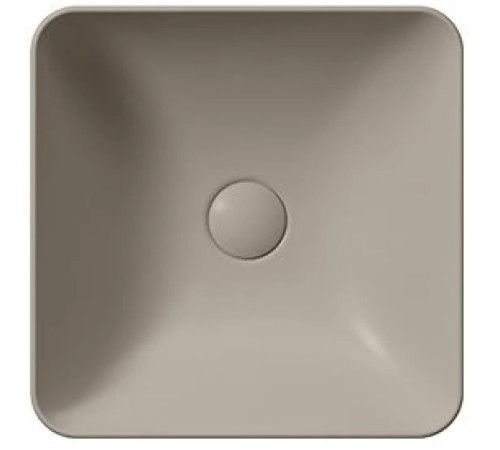 Раковина накладная GSI Nubes 380х380 мм без отверстия под смеситель Tortora Matte 903805