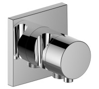 Переключатель на 2 потребителя Keuco IXMO Comfort с выводом для шланга держателем лейки и квадратной розеткой хром 59556 011202