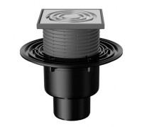 Трап Fachmann T 310.0 SNsP 122x122 мм вертикальный выпуск 50/75/110 мм нержавеющая сталь 04.019