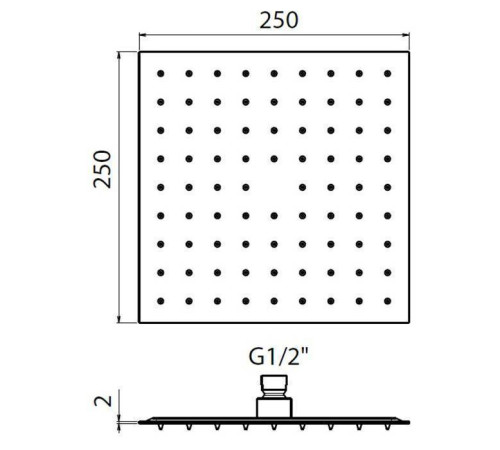 Верхний душ Plumberia Selection TAG 25х25 см антикальций хром SAQ3114CR