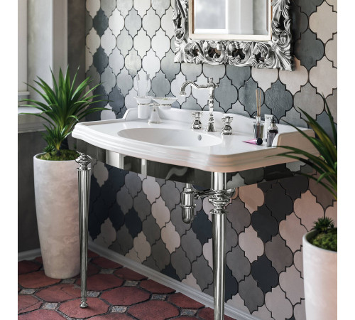 Консоль напольная с раковиной TW Bristol 874.1 105x56 см 1 отв. белый/хром TWBR874.1сr/AR874bi*1