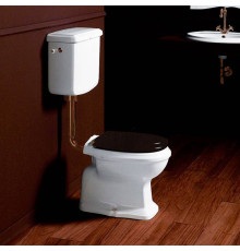 Унитаз SIMAS Arcade 36.5х72 см со средним бачком выпуск в пол белый/бронза AR801bi / AR812bi / D11br