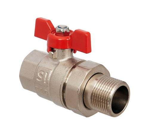 Кран шаровой Smart Install 1/2 ВР/НР с американкой бабочка 57151S