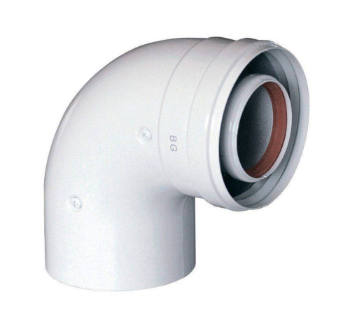 Отвод коаксиальный Baxi 90° 60/100 мм промежуточный без муфты 71410151