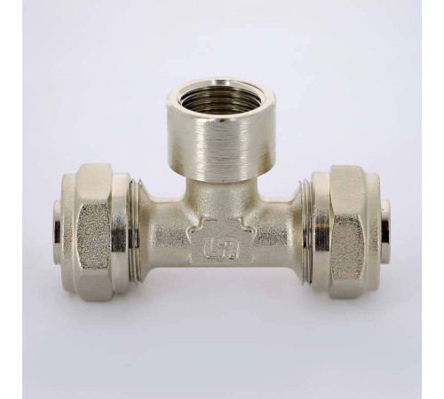 Тройник обжимной Uni-Fitt никелированный 20х3/4х20 ВР 667N7370