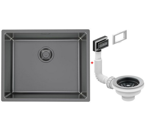 Мойка кухонная Alveus Kombino 50 Monarch Anthracite 542х442х195 мм с выпуском 1121284