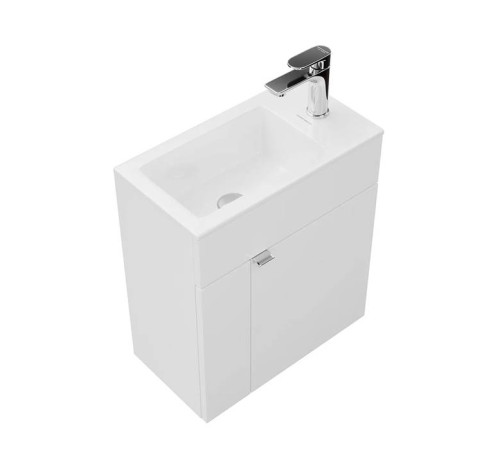 Тумба подвесная с раковиной Kerama Marazzi Lato 49.5х27х55 см белый глянец LA.wb.50 / LAT.50.1\WHT