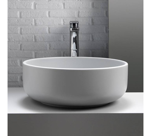 Раковина накладная Kerasan Ciotola 46х17 см без отверстия белый матовый 430230