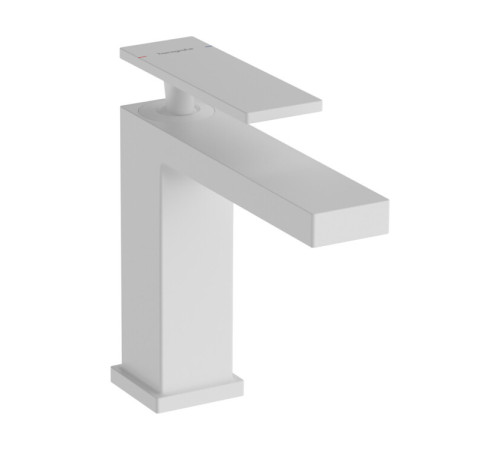 Смеситель для раковины Hansgrohe Tecturis E 110 со сливным гарнитуром матовый белый 73010700
