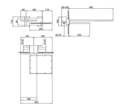 Внутренняя часть для двойного верхнего душа Fantini 1/2 86 00 8035A