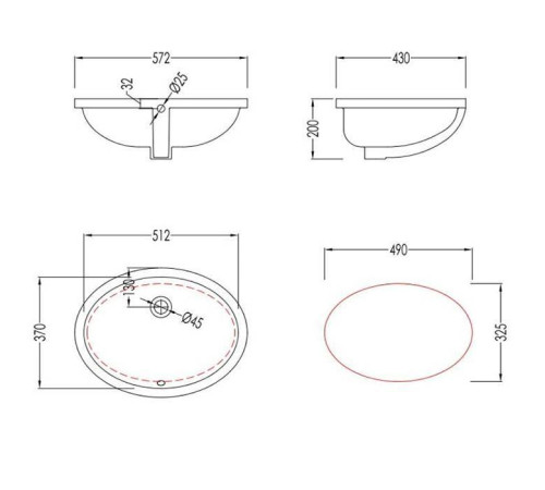 Раковина встраиваемая под столешницу Devon&Devon White 56 57.2х43 см CTPLASOINB.CO bi