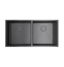 Кухонная мойка Omoikiri Taki 86-2-U/IF Side-GM 86.5x44 см вороненая сталь 4993793