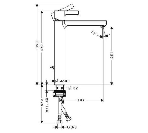 Смеситель для раковины Hansgrohe Metris S 260 хром 31022000