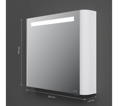 Зеркальный шкаф с подсветкой AM.PM Inspire V2.0 80 см правый белый глянец M30MCR0801WG