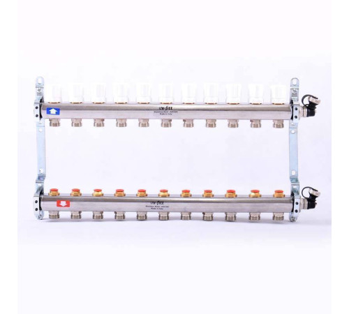 Коллекторная группа из нержавеющей стали Uni-Fitt 315S с регулировочными и термостатическими вентилями 1 x 3/4 EK 11 выходов 451I4311