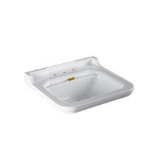 Раковина Kerasan Waldorf 60х55 см 3 отверстия керамическая белый/золото 4140K1/811391oro