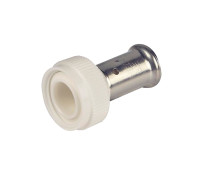 Пресс-фитинг Henco 26PKW 16х3/4 с накидной гайкой плоское уплотнение белый 26PKW-1605