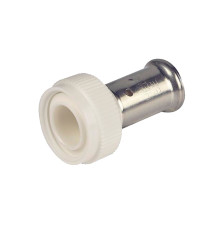 Пресс-фитинг Henco 26PKW 16х3/4 с накидной гайкой плоское уплотнение белый 26PKW-1605