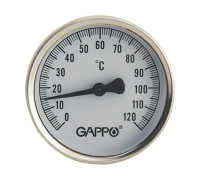 Термометр биметаллический аксиальный Gappo Ø64 мм 1/2 0-120 °C G1474