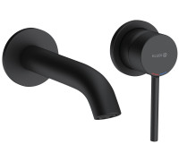 Смеситель для раковины Kludi Bozz 180 мм настенный внешняя часть черный матовый 382443976