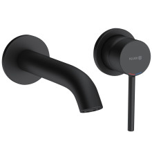 Смеситель для раковины Kludi Bozz 180 мм настенный внешняя часть черный матовый 382443976