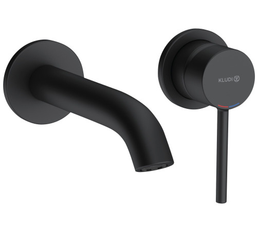 Смеситель для раковины Kludi Bozz 180 мм настенный внешняя часть черный матовый 382443976