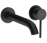 Смеситель для раковины Kludi Bozz 230 мм настенный внешняя часть черный матовый 382453976