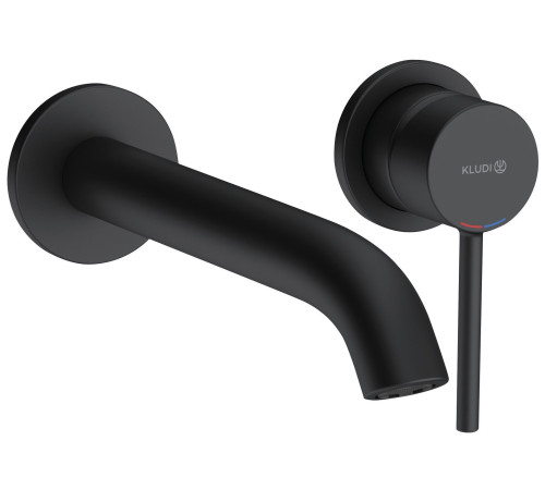 Смеситель для раковины Kludi Bozz 230 мм настенный внешняя часть черный матовый 382453976