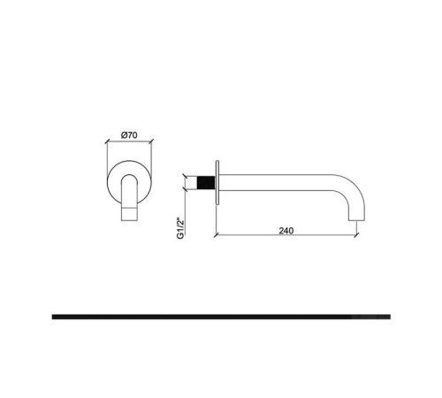 Излив настенный Almar Universal 240 мм круглый отражатель AISI 316 E098012.316
