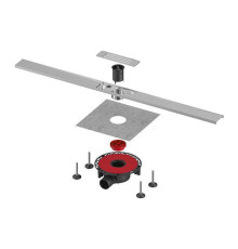 Комплект дренажного канала TECE TECElineo 65х1000 мм с сифоном и манжетой 15301100