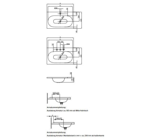 Раковина накладная Bette Comodo 60х49.5х12 см A215-000