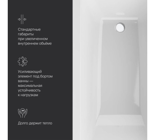 Ванна акриловая AM.PM Gem 150х70 см W93A-150-070W-A