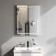 Зеркало настенное AM.PM Gem с LED-подсветкой часами и косметическим зеркалом 55 см M91AMOX0553WG