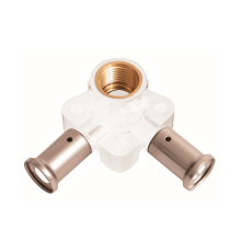 Водорозетка угловая пресс HENCO 20x1/2x20 ВР PVDF белая 40 мм 3PKW-200420