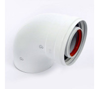 Отвод коаксиальный Baxi 90° 60/100 мм промежуточный без муфты 71410151